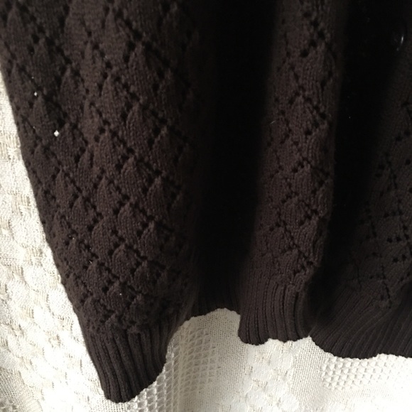 Women’s Croft&Barrow XL Brown Cardigan Button Down - Picture 4 of 8